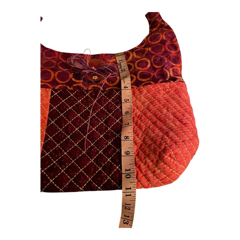 Vintage Handmade Boho Patchwork Quilted Shoulder … - image 8